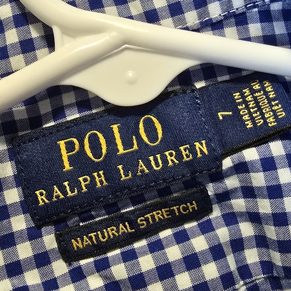 Polo by Ralph Lauren Boys' Size 7 Blue Checkered Cotton Shirt - Picture 11 of 12